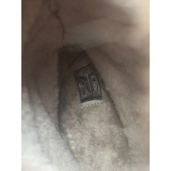 Frye Vintage Natalie Rabbit Fur Cuffed Burgundy Leather Boots 7.5 - Picture 9 of 12